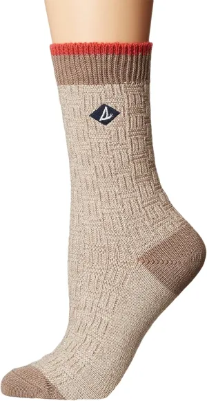 Sperry Women's Boyfriend Crew 1 Pair Pack-Soft Acrylic Socks for Sneakers, Boots, Lounge