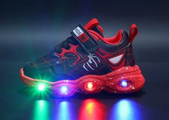 Spider LED Light Shoes for Boys - Trendy & Comfy Sneakers (1-6 Years)