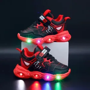 Spider LED Light Shoes for Boys - Trendy & Comfy Sneakers (1-6 Years)