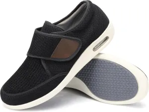 SPR&JOY Diabetic Shoes for Men, Wide Width Elderly Men's Shoes, Adjustable Closure Lightweight Breathable, Swollen Feet Walking Edema Sneakers
