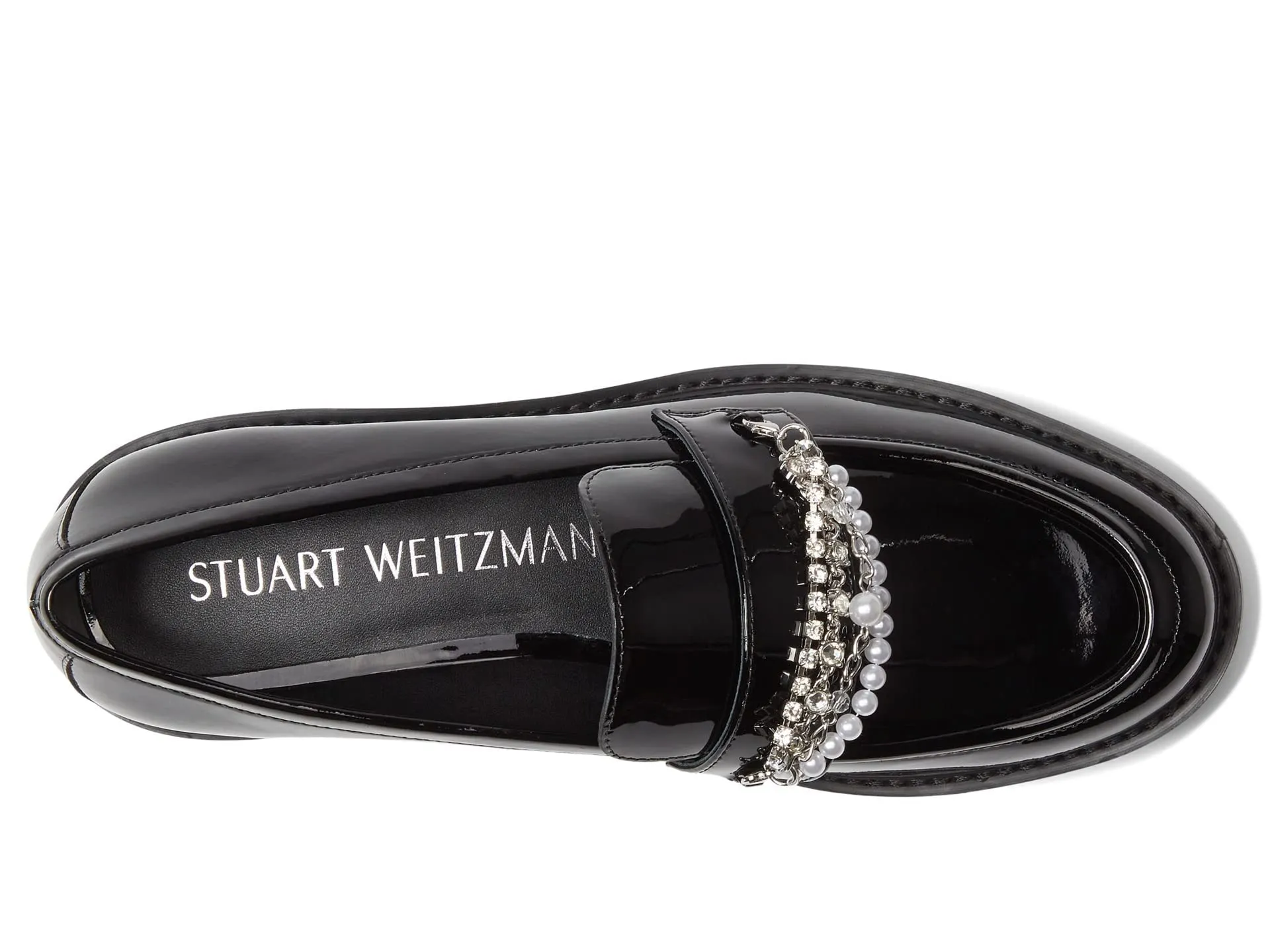 Stuart Weitzman Pearldrop Platform Loafer 11 Black