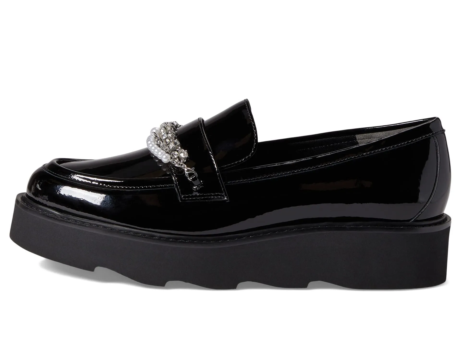 Stuart Weitzman Pearldrop Platform Loafer 11 Black