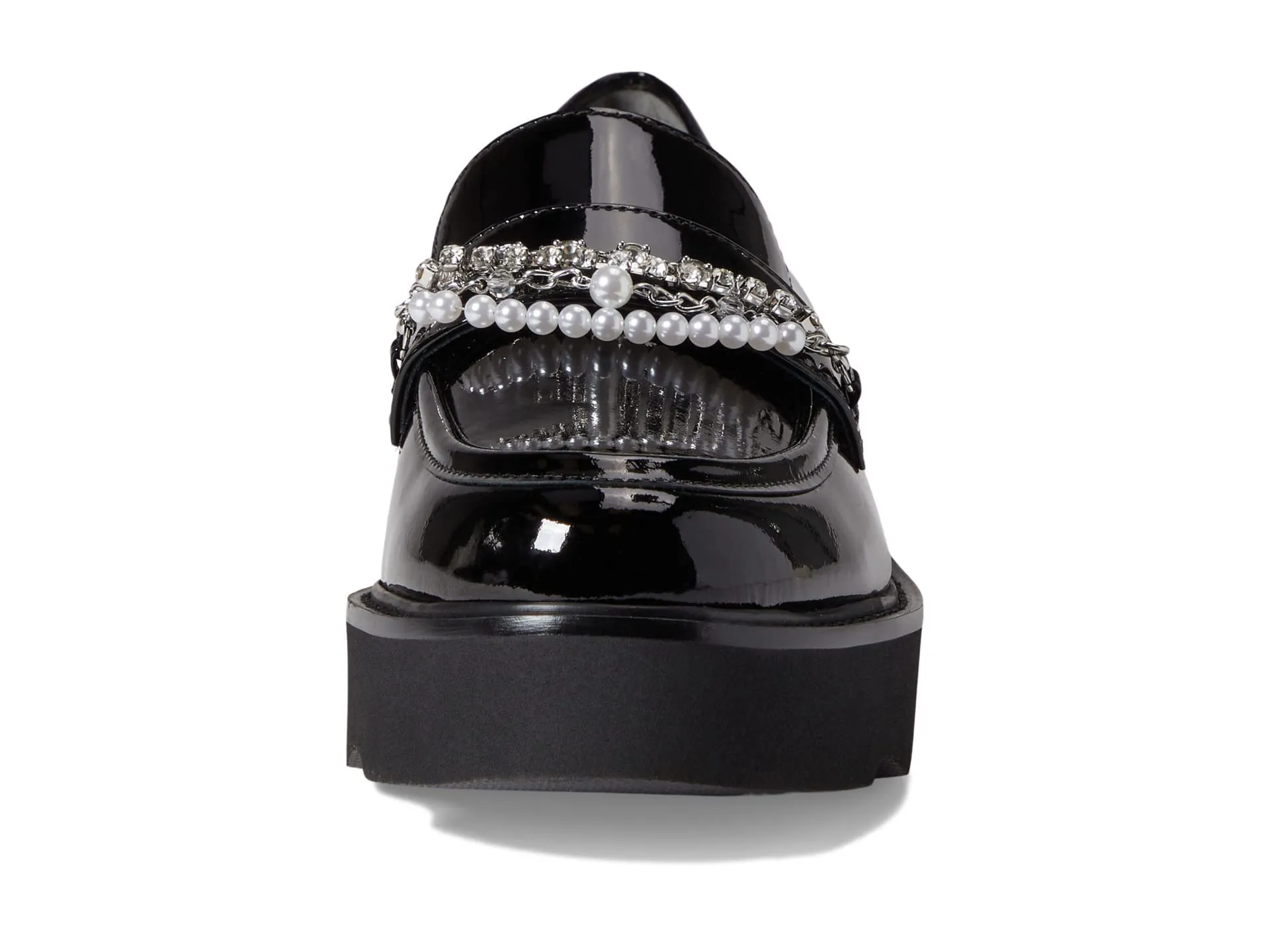Stuart Weitzman Pearldrop Platform Loafer 11 Black