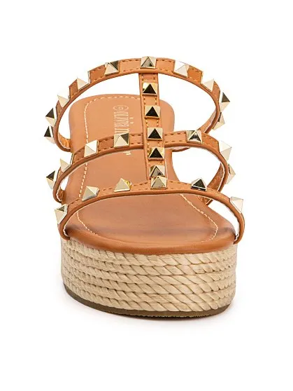 Studded Espadrille Wedge Sandal