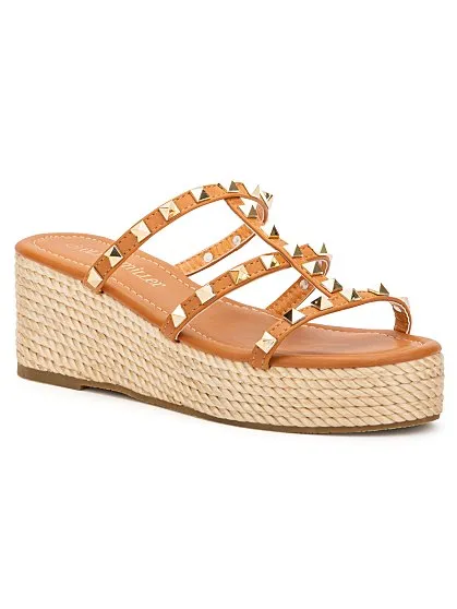 Studded Espadrille Wedge Sandal