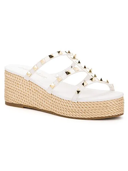 Studded Espadrille Wedge Sandal