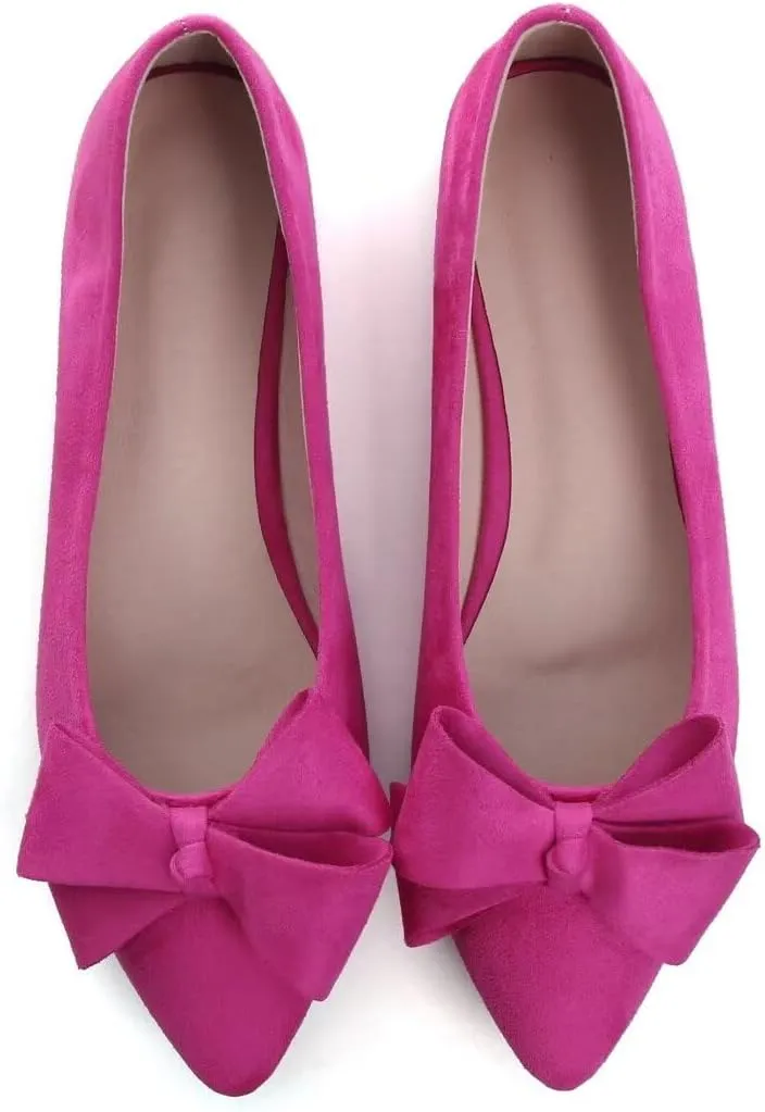 Stunner Womens Flats Fashion Pointed Toe Bowknot Ballet Flats Cute Slip On Dress Flats Comfortable Party Wedding Flats