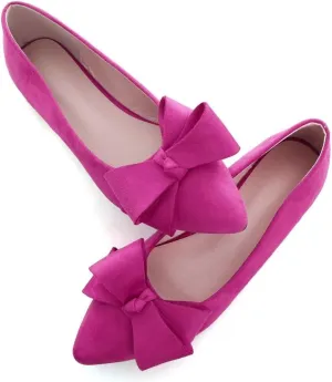 Stunner Womens Flats Fashion Pointed Toe Bowknot Ballet Flats Cute Slip On Dress Flats Comfortable Party Wedding Flats