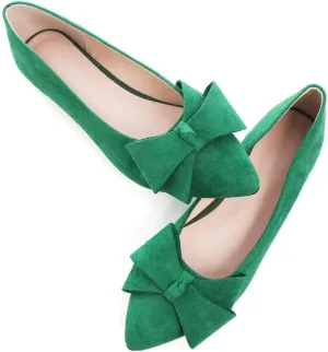 Stunner Womens Flats Fashion Pointed Toe Bowknot Ballet Flats Cute Slip On Dress Flats Comfortable Party Wedding Flats