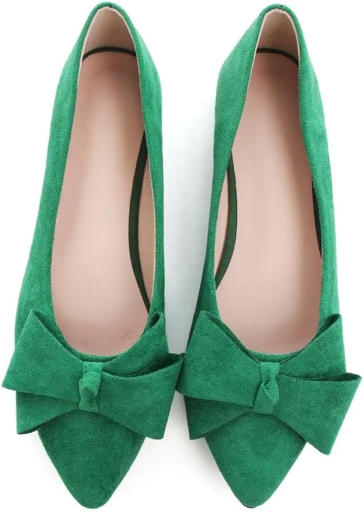 Stunner Womens Flats Fashion Pointed Toe Bowknot Ballet Flats Cute Slip On Dress Flats Comfortable Party Wedding Flats
