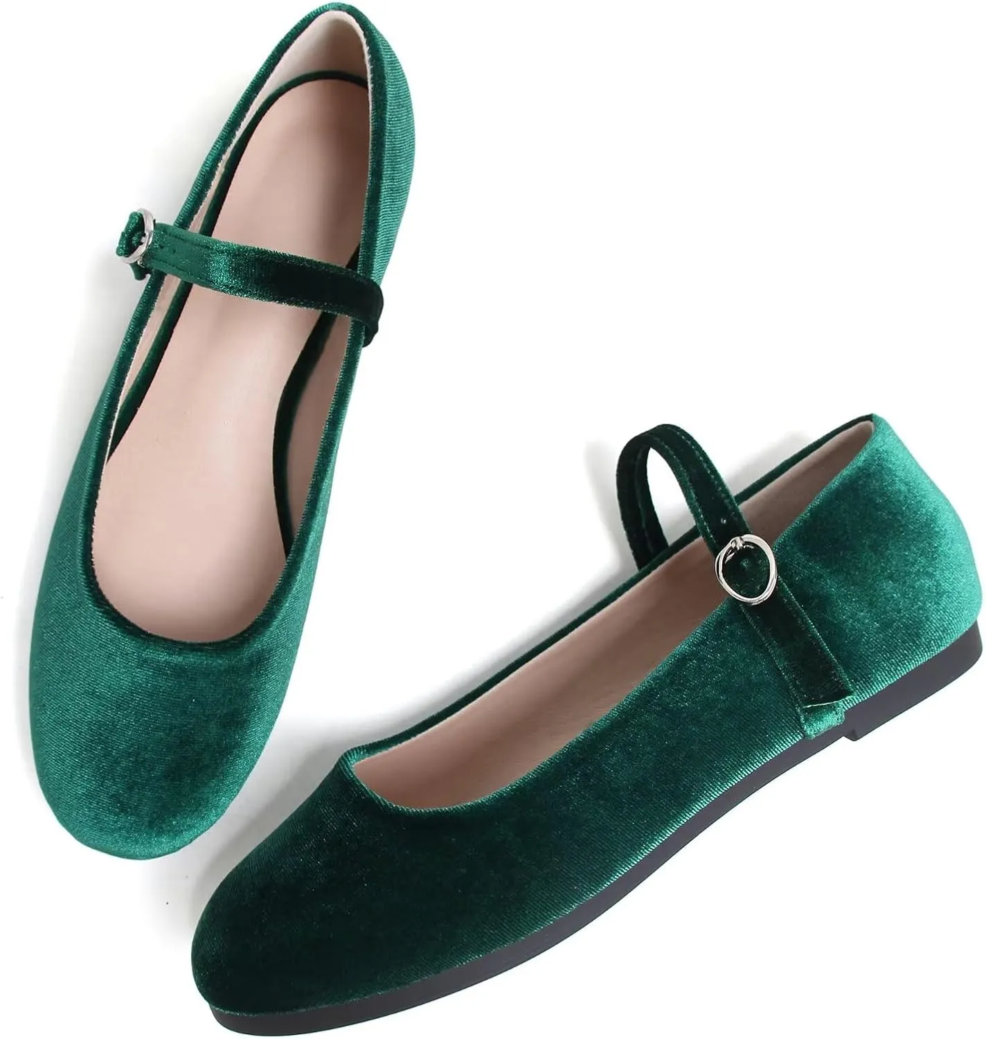 Stunner Women's Leather Dress Flats - Comfortable Square Toe Slip On Mary Jane Work Flats