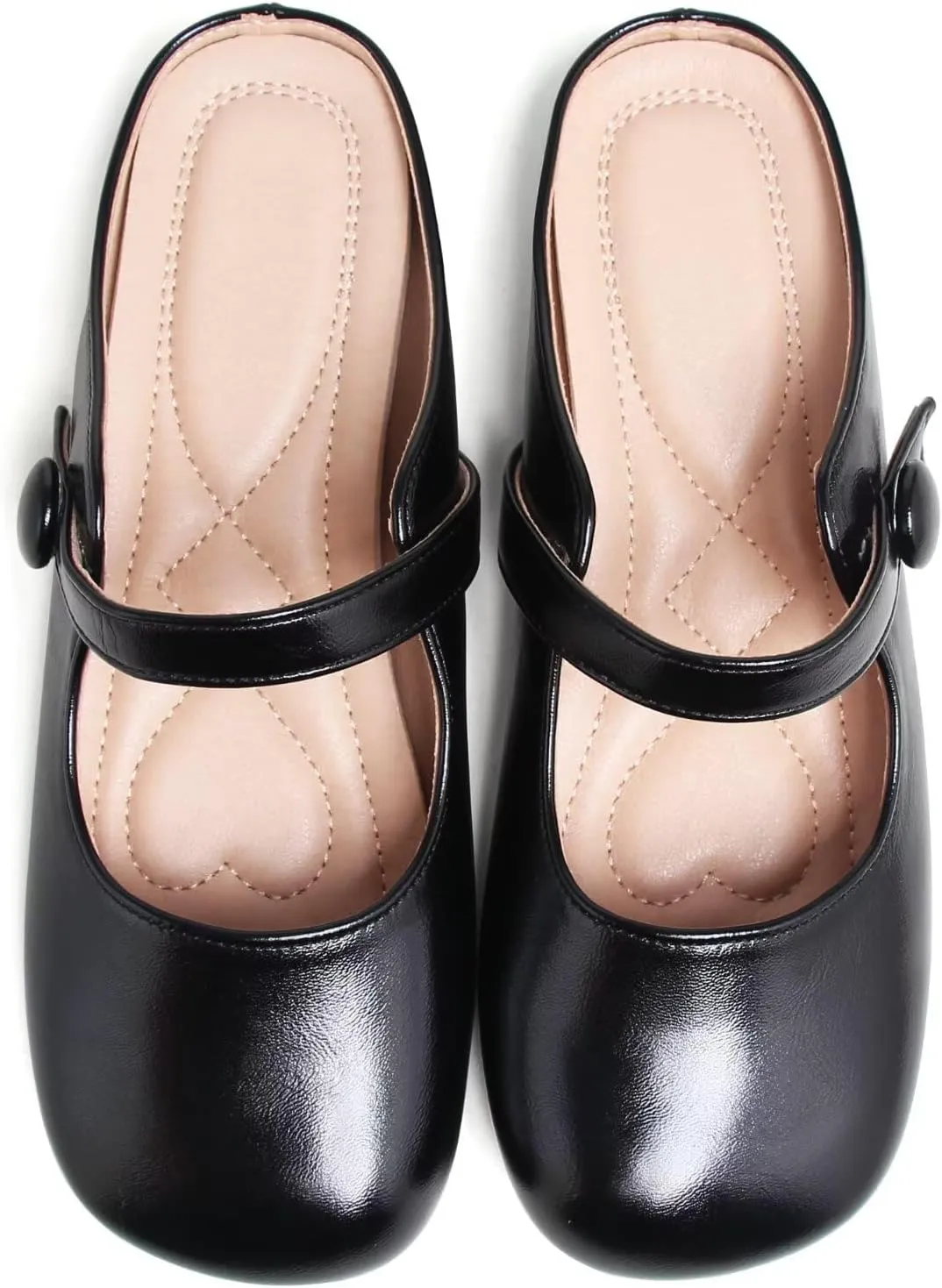 Stunner Women's Leather Dress Flats - Comfortable Square Toe Slip On Mary Jane Work Flats