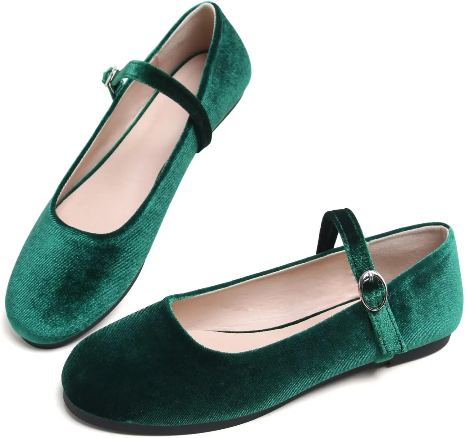 Stunner Women's Leather Dress Flats - Comfortable Square Toe Slip On Mary Jane Work Flats