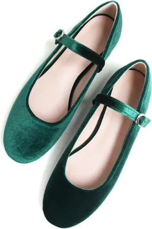 Stunner Women's Leather Dress Flats - Comfortable Square Toe Slip On Mary Jane Work Flats