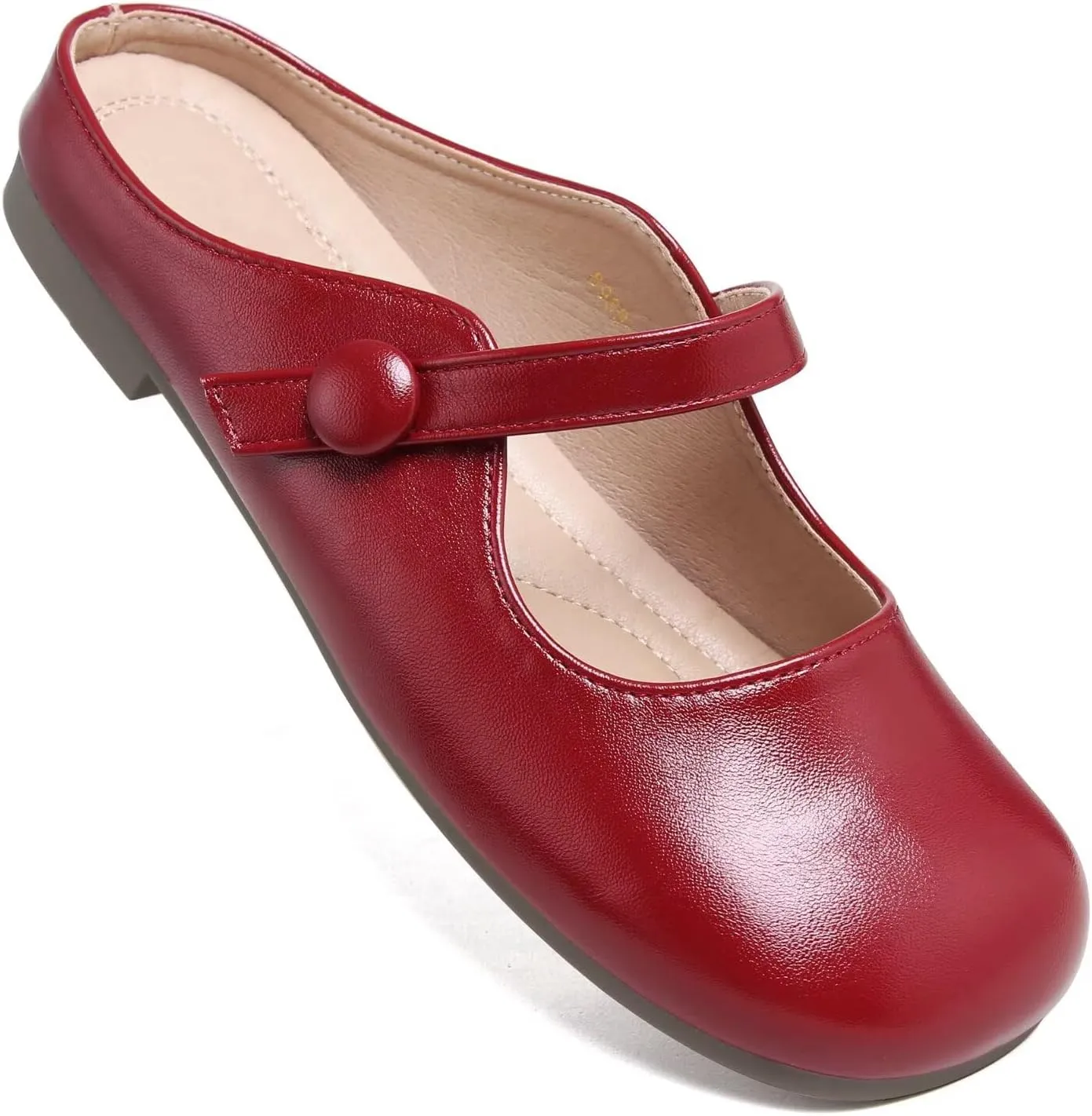Stunner Women's Leather Dress Flats - Comfortable Square Toe Slip On Mary Jane Work Flats