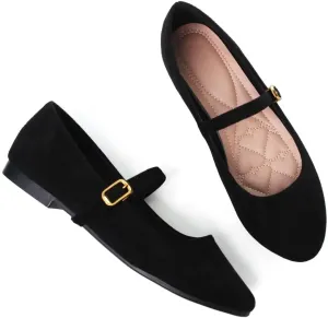 Stunner Women's Mary Jane Flats Fashion Round Toe Ballet Flats Comfortable Ankle Strap Flats Slip On Dress Flats