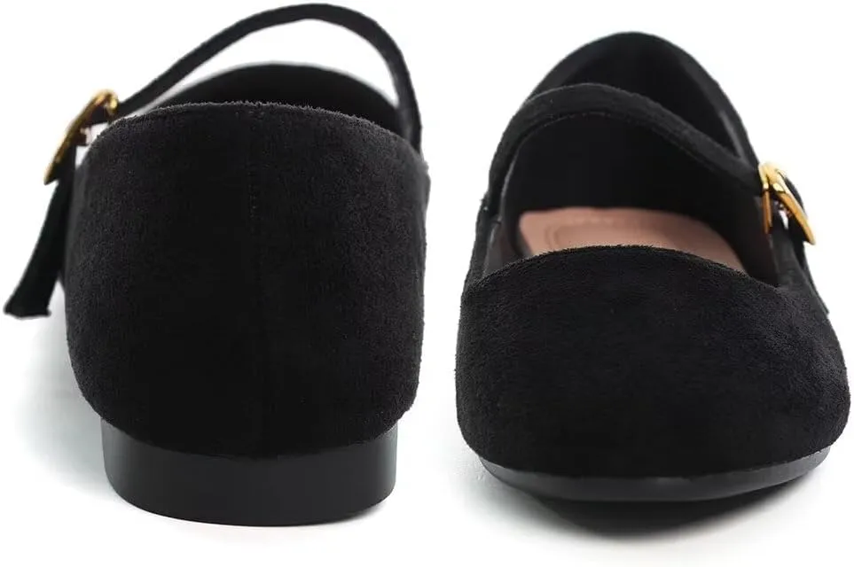 Stunner Women's Mary Jane Flats Fashion Round Toe Ballet Flats Comfortable Ankle Strap Flats Slip On Dress Flats