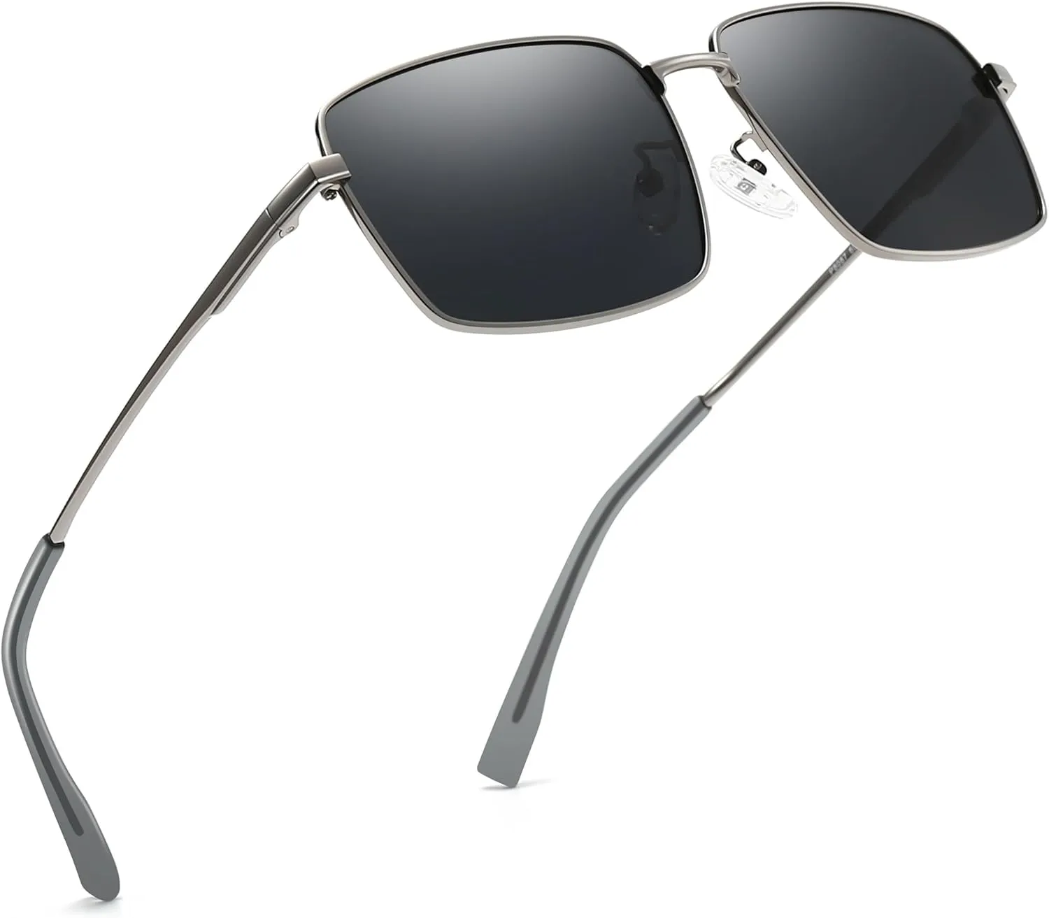 SUNGAIT Flat Top Square Sunglasses Men Retro Polarized Men's Eyewear Shades Wide Face Driving Sun Glasses UV400
