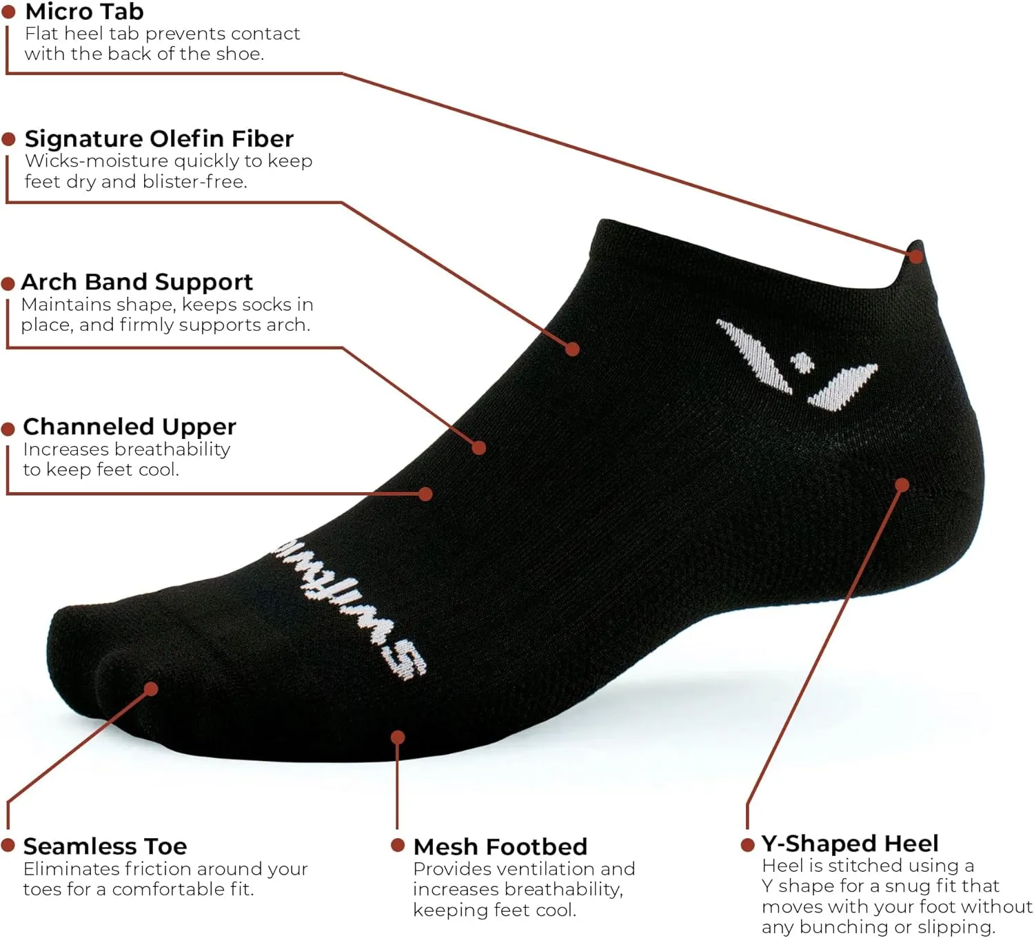 Swiftwick- ASPIRE ZERO Running & Cycling Socks