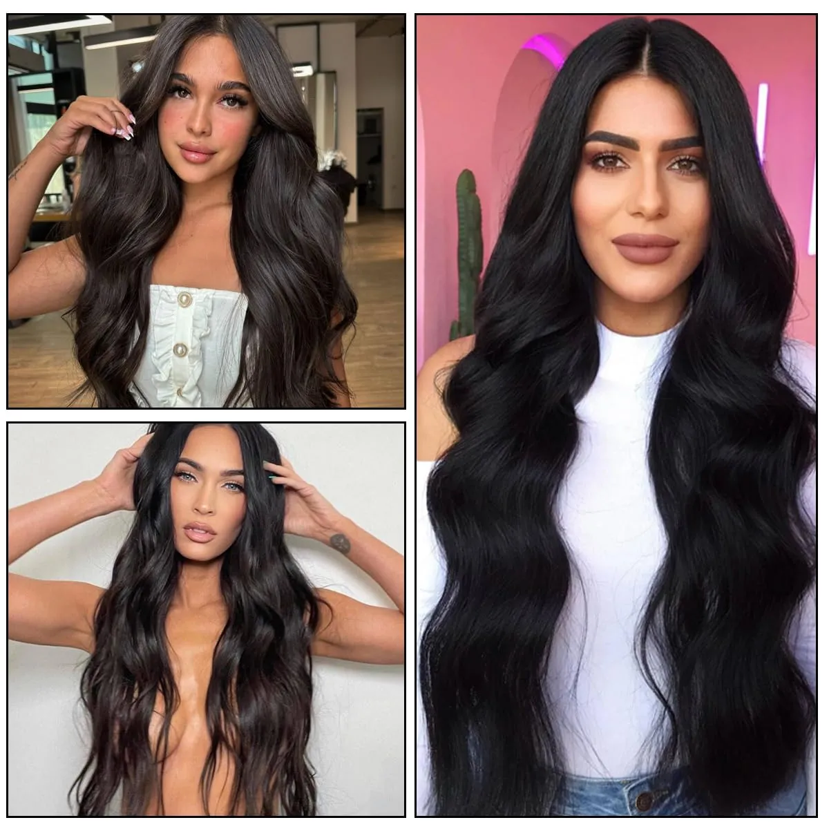 Synthetic Lace Front Wig Pre Plucked Ready to Wear 13x4x1 Natural Wavy Wig for Women Long Middle Part Wig Synthetic Hair Replacement Wigs Natural Color