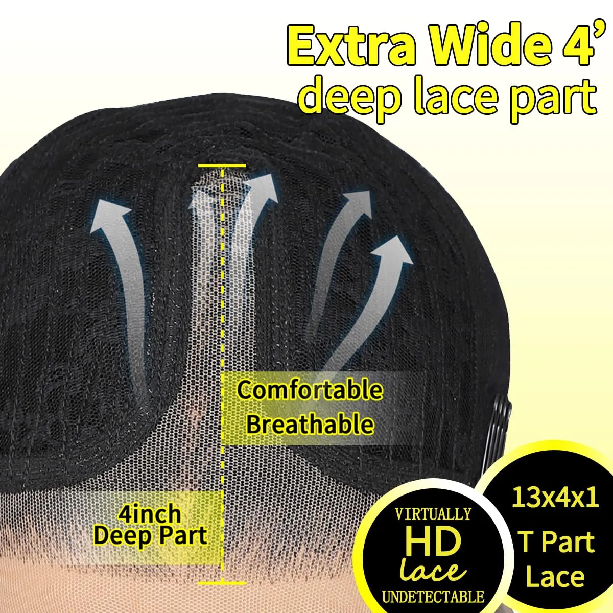 Synthetic Lace Front Wig Pre Plucked Ready to Wear 13x4x1 Natural Wavy Wig for Women Long Middle Part Wig Synthetic Hair Replacement Wigs Natural Color