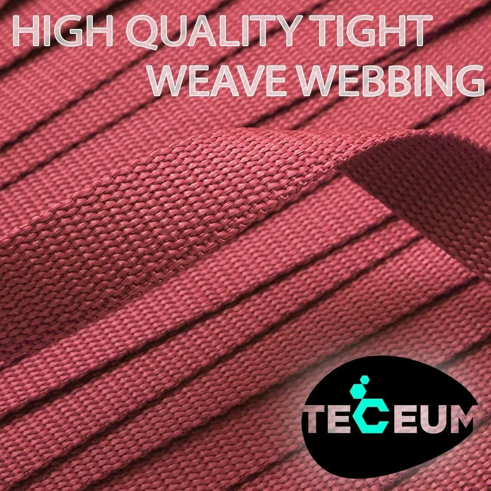 TECEUM 1" & 1.5" & 2" Webbing – 10 25 50 Yards – 40  Colors – Heavy Duty 1 Inch 1.5 Inch 2 Inch Webbing for Climbing Outdoors Indoors Crafting DIY