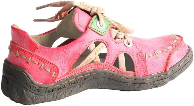 TMA EYES Women's lace-up Casual Comfortable Flat Fashion Walking Non-Slip Shoes