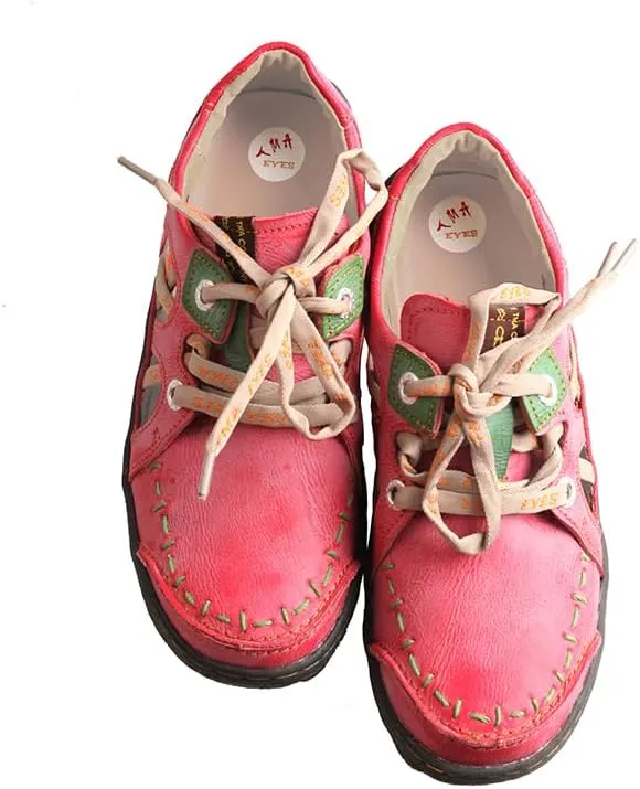 TMA EYES Women's lace-up Casual Comfortable Flat Fashion Walking Non-Slip Shoes