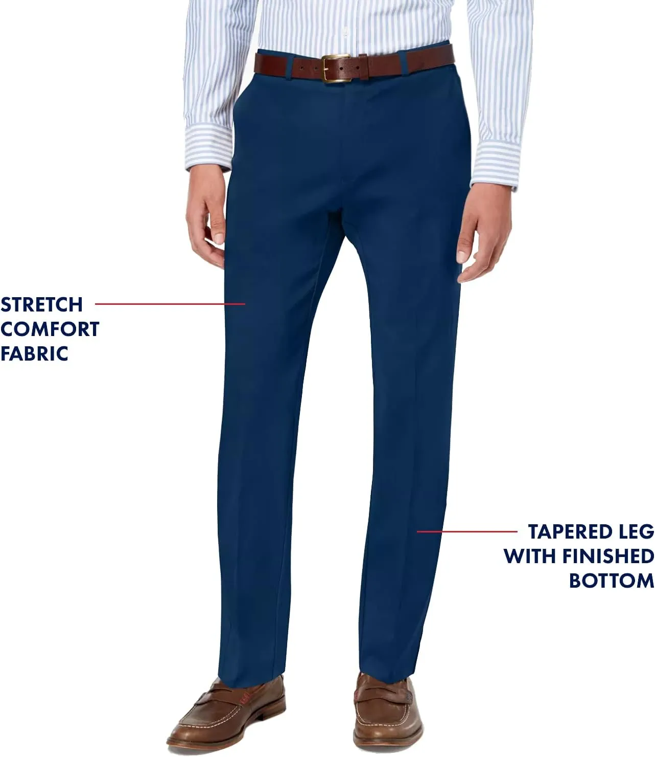 Tommy Hilfiger Men's Classic Stretch Chino Pants – Modern Fit, Wrinkle & Water-Resistant, Versatile & Comfortable