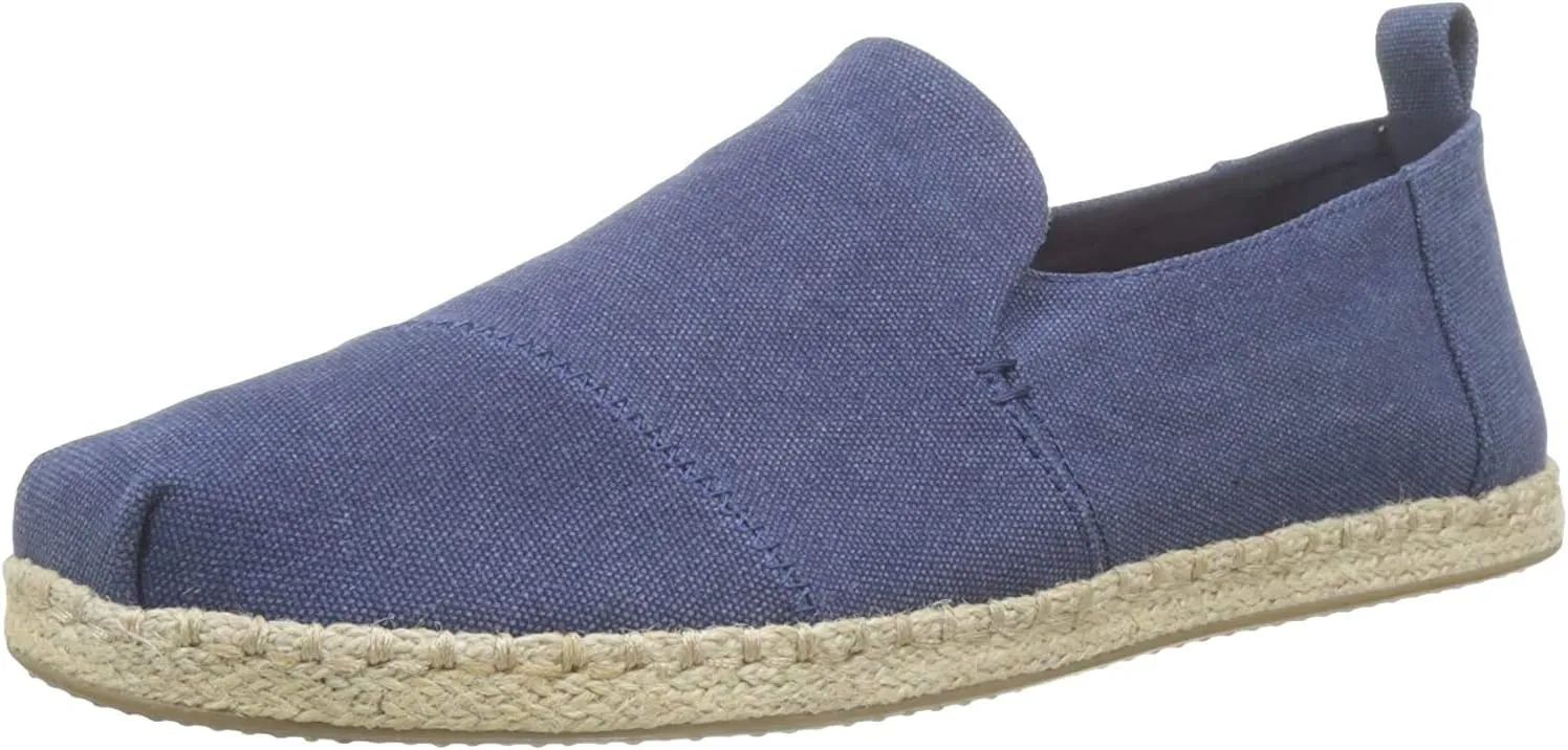 TOMS Mens Deconstructed Alpargata Rope Slip On Sneakers Shoes Casual - Blue