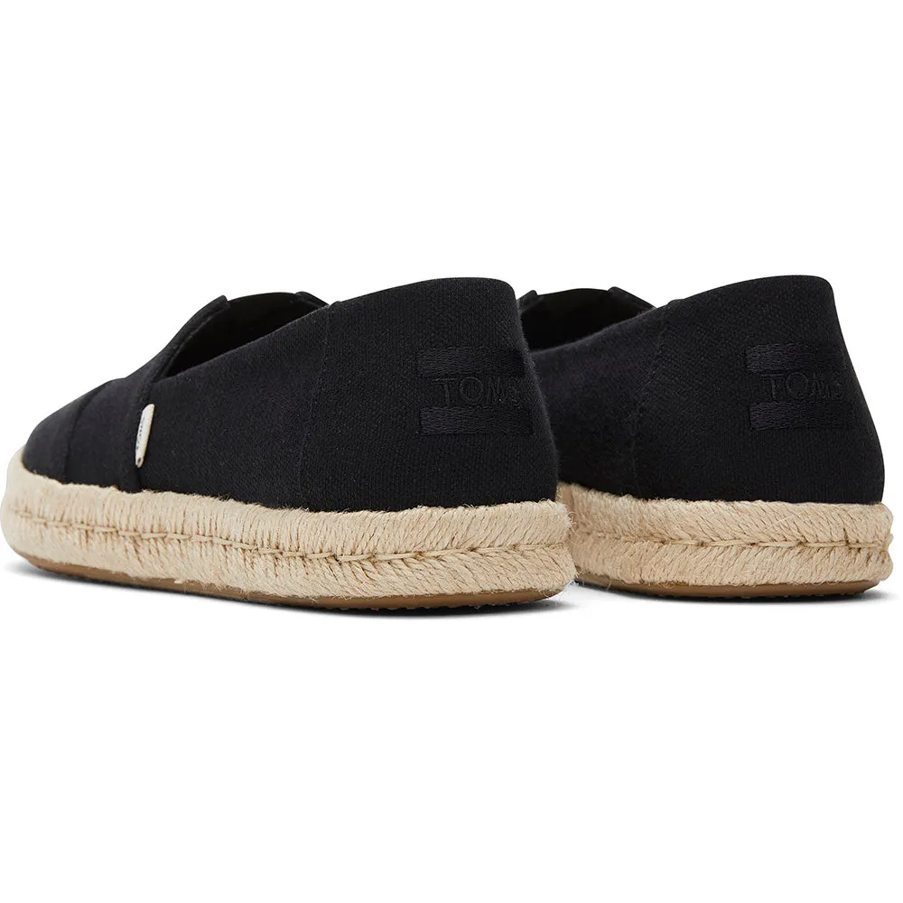 Toms Women Alpargata Rope 2.0 Black Recycled Slubby