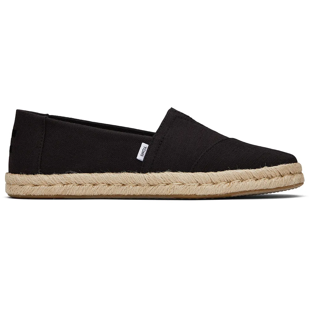 Toms Women Alpargata Rope 2.0 Black Recycled Slubby