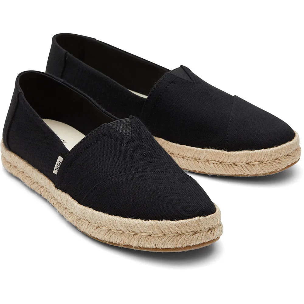 Toms Women Alpargata Rope 2.0 Black Recycled Slubby