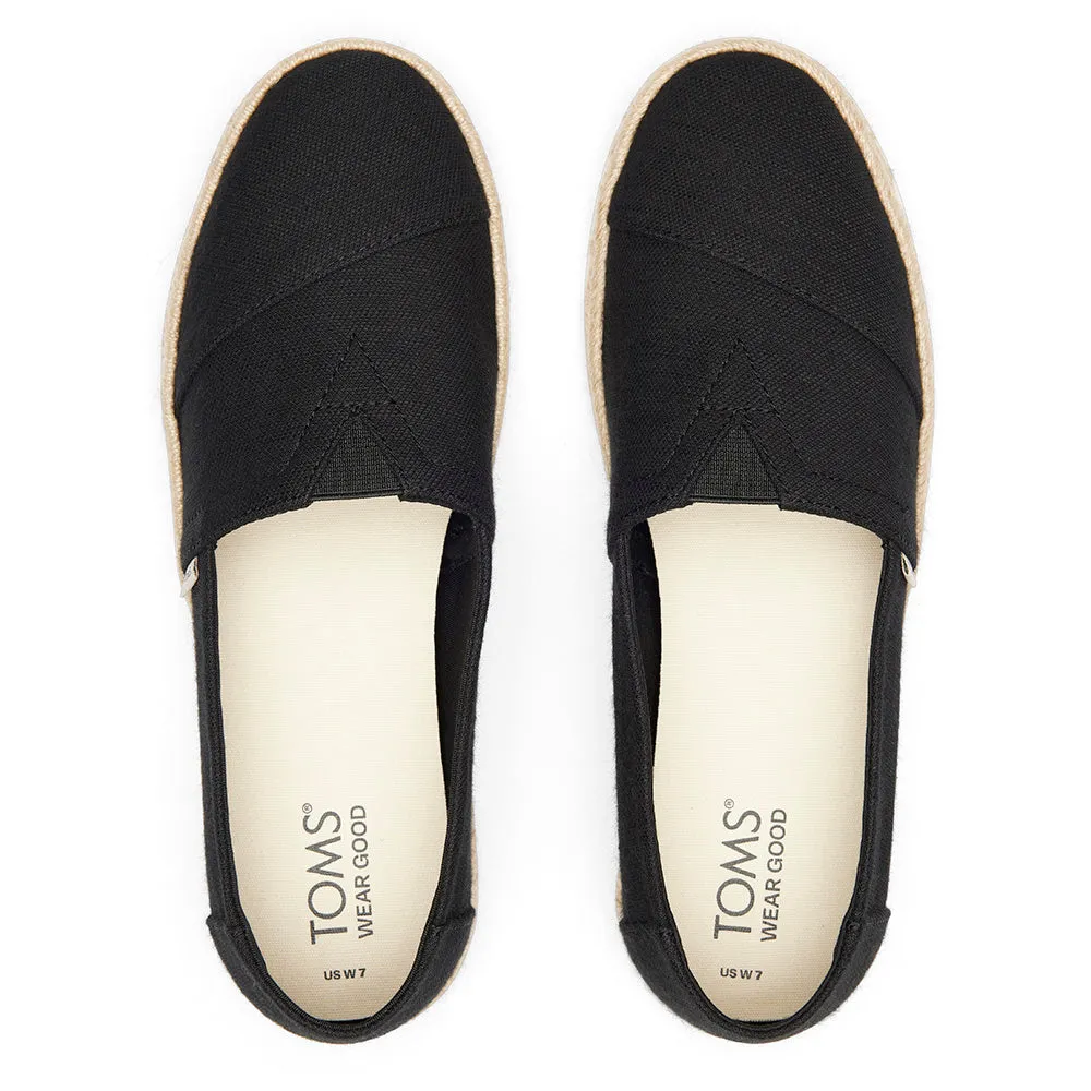Toms Women Alpargata Rope 2.0 Black Recycled Slubby