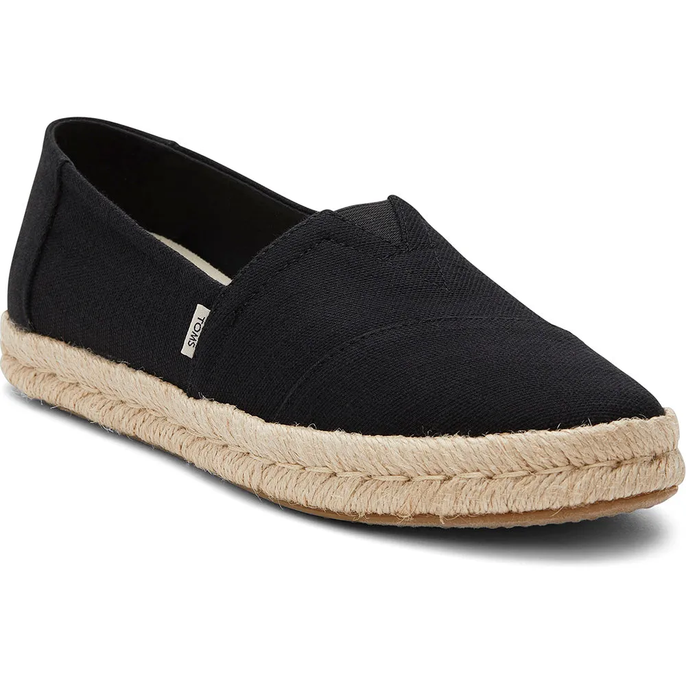 Toms Women Alpargata Rope 2.0 Black Recycled Slubby