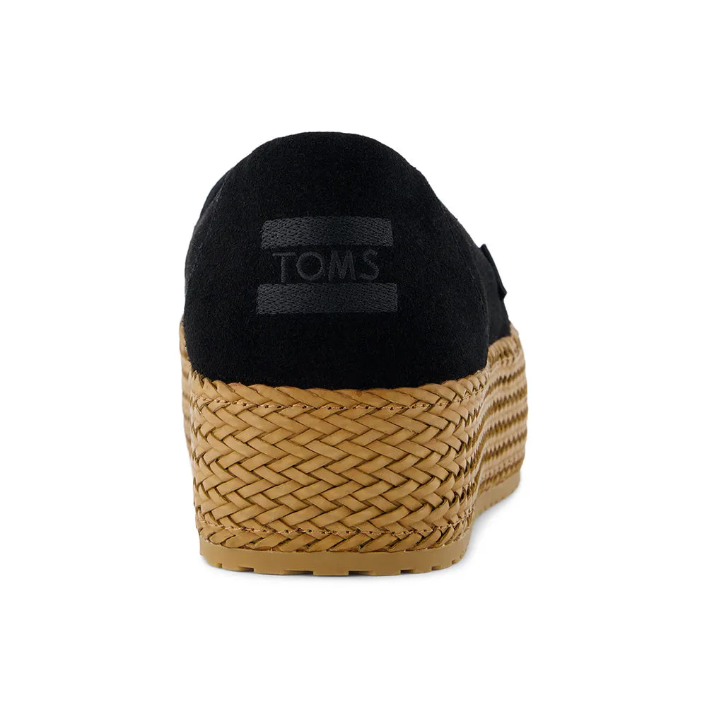 TOMS Women Valencia Espadrille Platform Espadrille - Black Suede