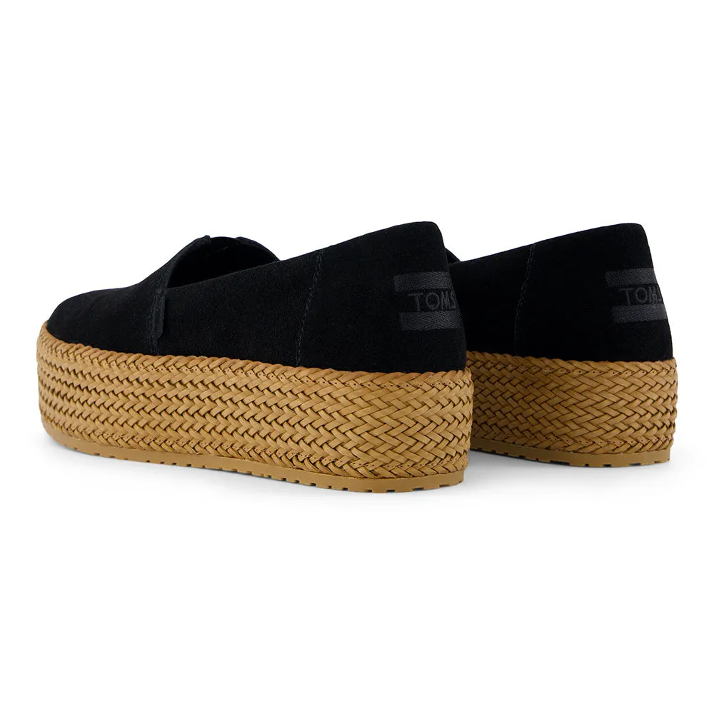 TOMS Women Valencia Espadrille Platform Espadrille - Black Suede