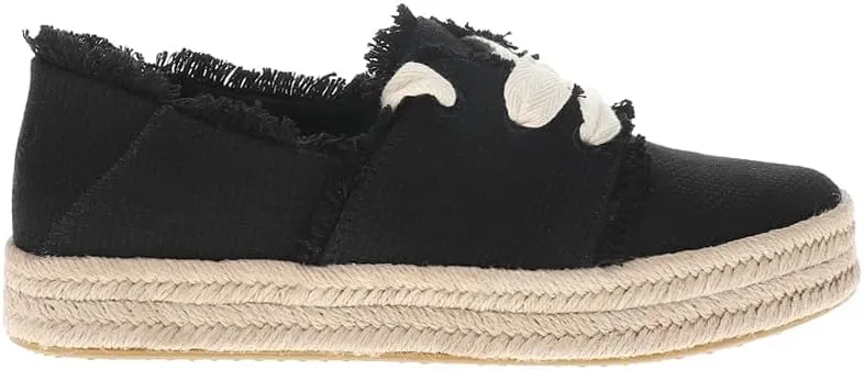 TOMS Womens Carolina Lace Up Espadrille Sneakers Shoes Casual - Black