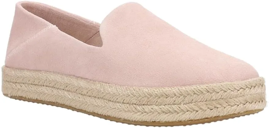 TOMS Womens Carolina Suede Espadrille Slip On Flats Casual - Pink