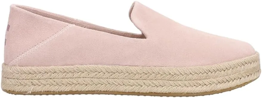 TOMS Womens Carolina Suede Espadrille Slip On Flats Casual - Pink