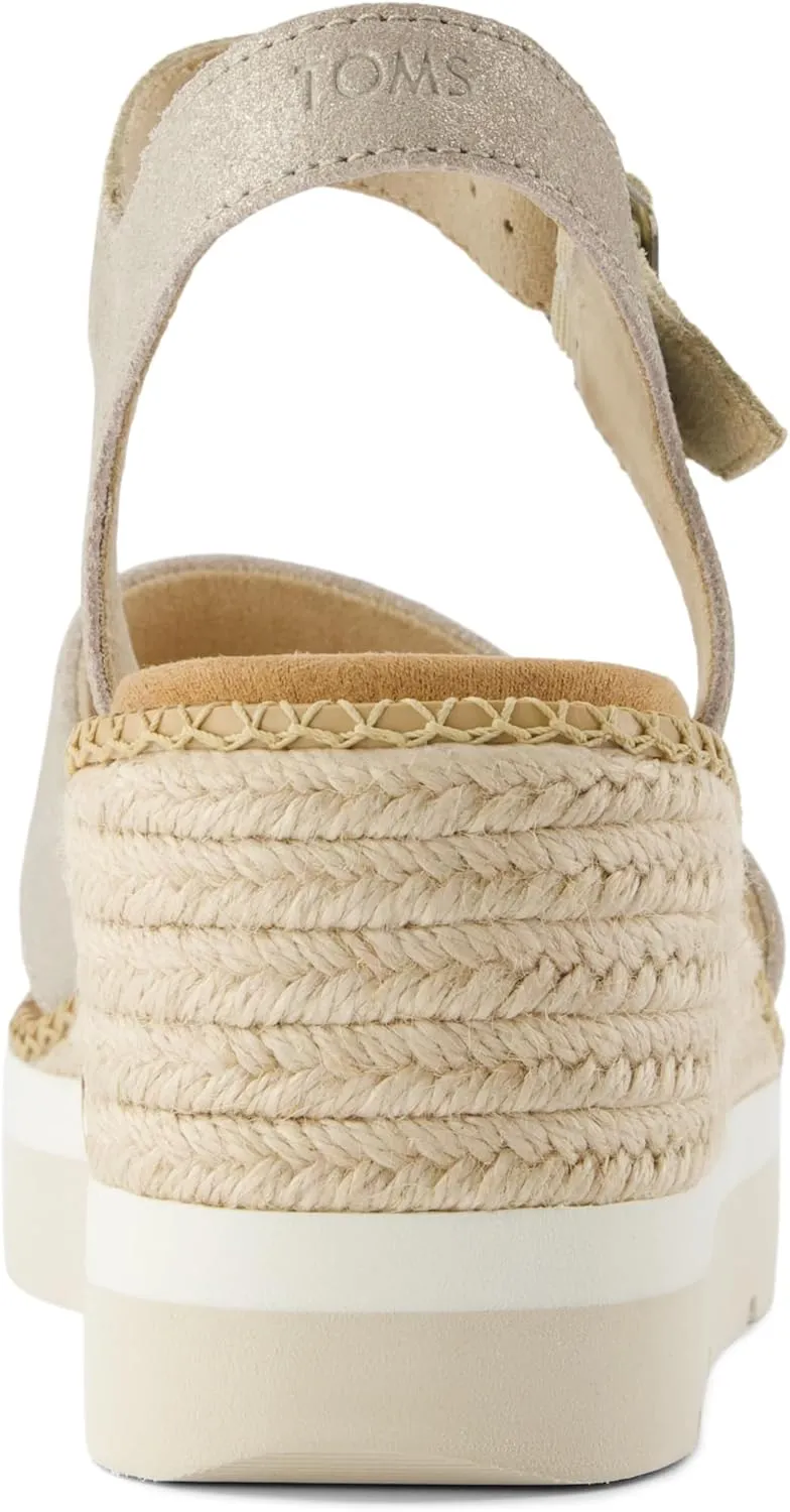 TOMS Womens Darya Platform Espadrille Casual Sandals Casual High Heel 3" & Up - Red