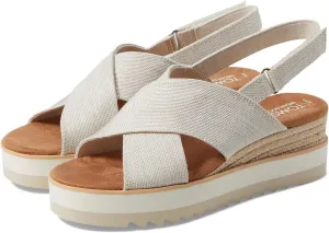 TOMS Womens Diana Crossover Platform Espadrille Casual Sandals Casual Mid Heel 2-3" - Black