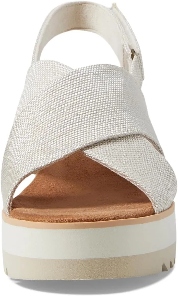 TOMS Womens Diana Crossover Platform Espadrille Casual Sandals Casual Mid Heel 2-3" - Black