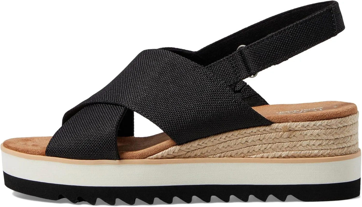 TOMS Womens Diana Crossover Platform Espadrille Casual Sandals Casual Mid Heel 2-3" - Black