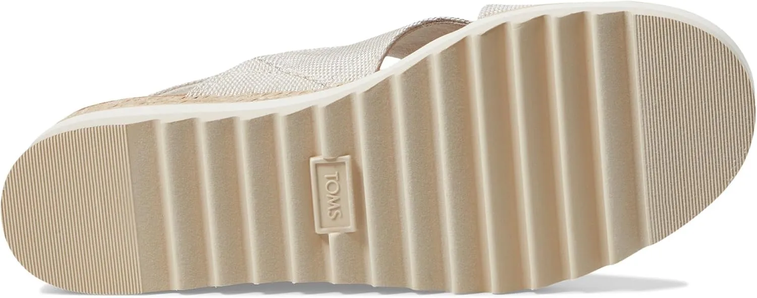 TOMS Womens Diana Crossover Platform Espadrille Casual Sandals Casual Mid Heel 2-3" - Black