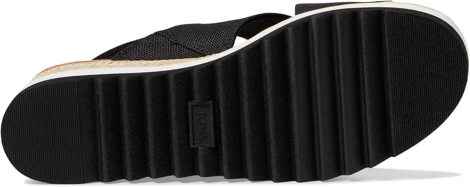 TOMS Womens Diana Crossover Platform Espadrille Casual Sandals Casual Mid Heel 2-3" - Black