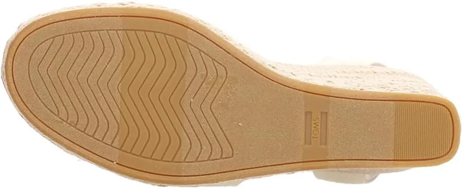 TOMS Womens Marisela Floral Espadrille Casual Sandals Casual High Heel 3" & Up - Off White