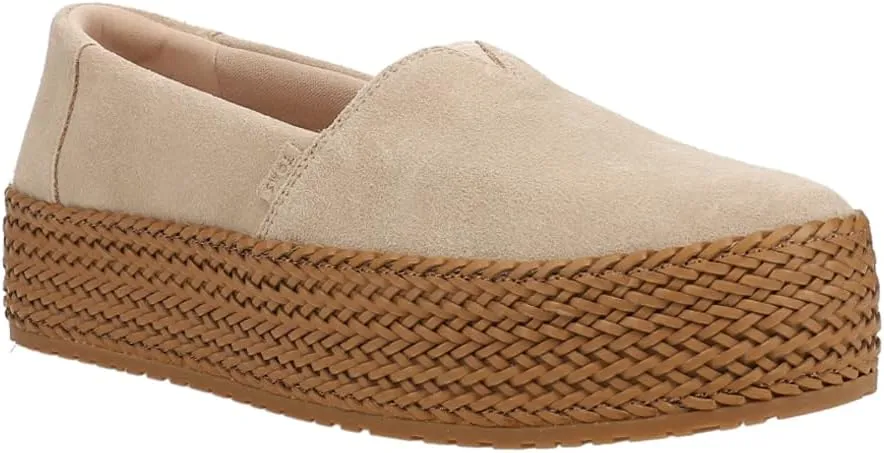 TOMS Women's Valencia Suede Platform Espadrille Flat