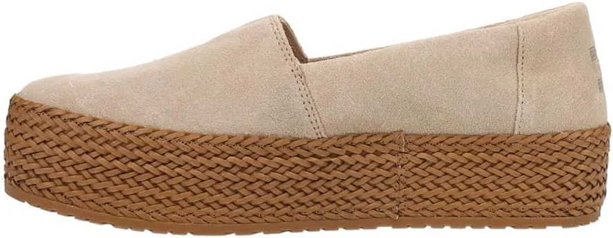 TOMS Women's Valencia Suede Platform Espadrille Flat