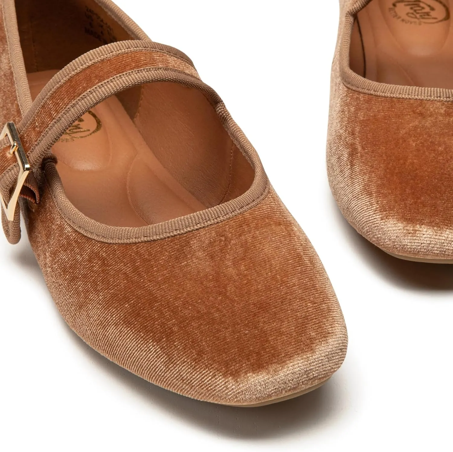 Trary Women's Ballet Flats,Square Toe Velvet Mary Jane Shoes Women,Comfortable Dress Shoes for Women Dressy